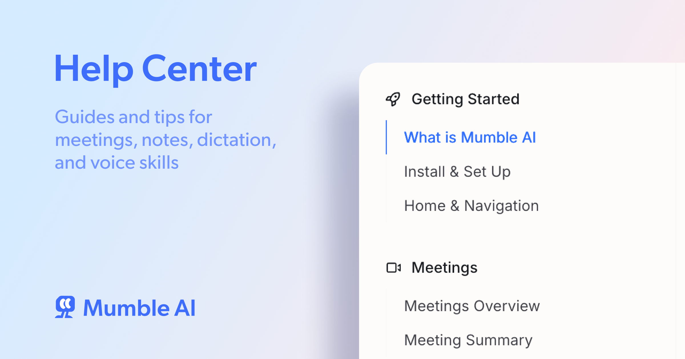 What Mumble Can Help With - Mumble AI Help Center